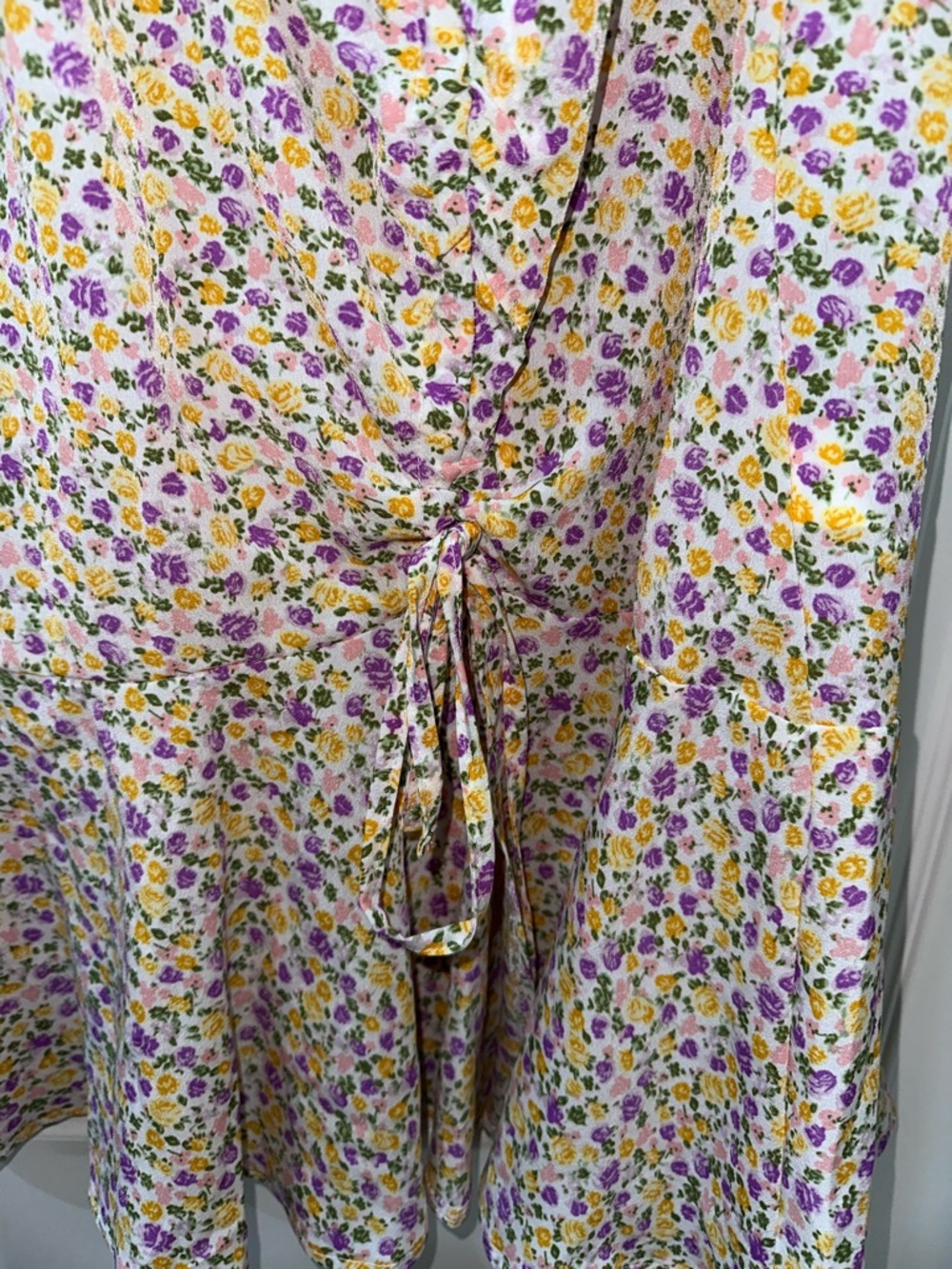 CUPSHE NWT Floral Ruched Midi Dress | Size XL | Cottagecore Garden Party - Picture 7 of 12